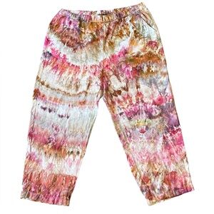 Hand Dyed Quince White Linen Pants XL